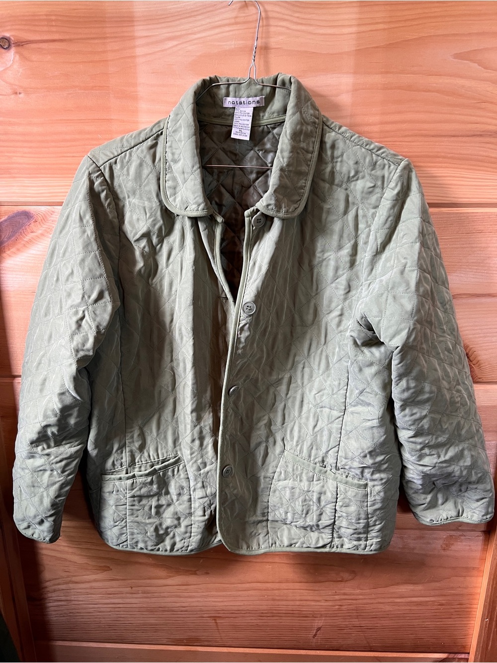 Notations Quilted Light Olive Jacket